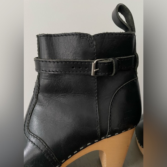 Swedish Hasbeens Black Platform Boots Size 36 - Picture 5 of 8